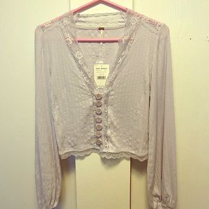 Cardigan w/lace accent